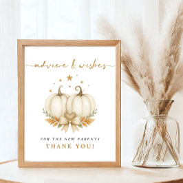 Två söta små pumpaflickor Baby Shower Rådgivningss Poster