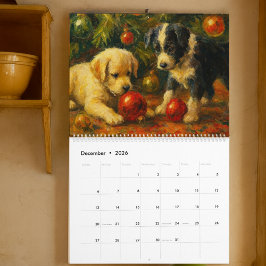 Två söta valpkalender kalender
