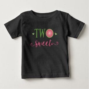 Två söta vattenmelon 2-års födelsedagsoutfit T-shi T Shirt