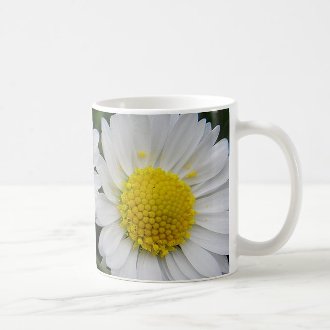 Två söta, vita daisy kaffemugg (Höger)