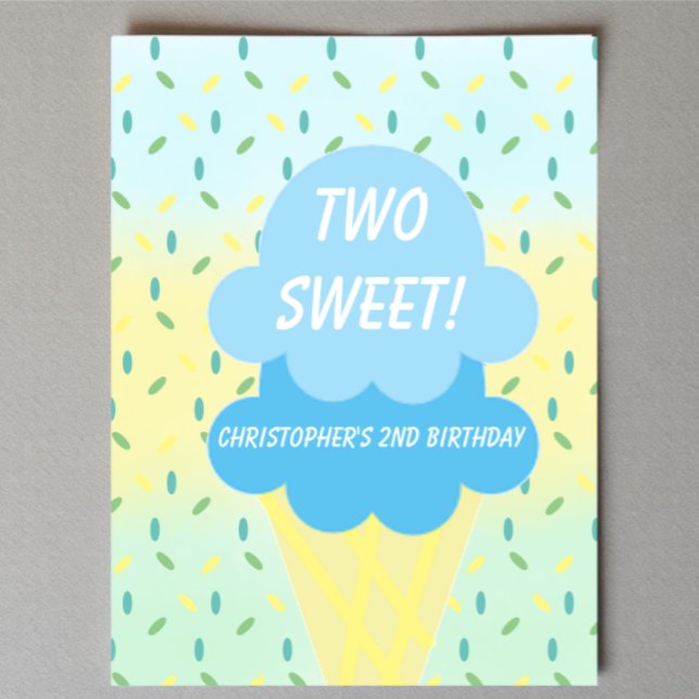Två sötade iskräm, andra födelsedagen poster (Skapare uppladdad)
