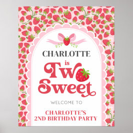 Två sötjordgubbar 2:a födelsedag 16 x 20 Välkommen Poster