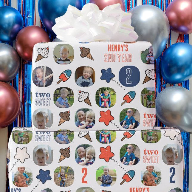 Två sötsaker, Ice Cream Baby, 2 års födelsedag Presentpapper (Skapare uppladdad)