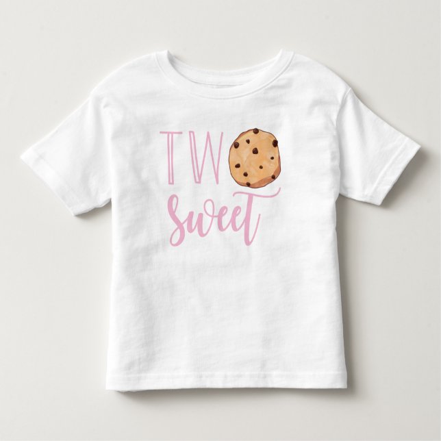 Två sötsaker Rosa Cookie Birthday T Shirt (Framsida)