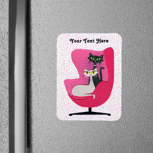 Två Sötter under Mid Century Cats Diamond Collars Magnet