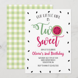 Två sötvattensmelon 2:a födelsedagsinbjudan inbjudningar