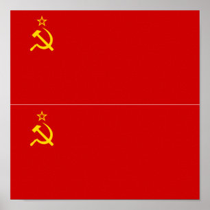 TVÅ Sovjetunionens Flagga Poster