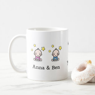 Två spädbarn: Vi kärlek mamma mugg. Kaffemugg