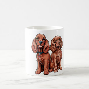 Två spanska Cute Tecknad Cocker Kaffemugg