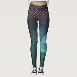 Två Spiral färglös modern Abstrakt Fractal Art Leggings