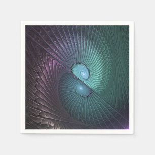 Två Spiral färglös modern Abstrakt Fractal Art Pappersservett