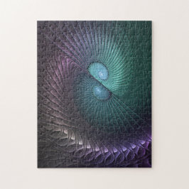 Två Spiral färglös modern Abstrakt Fractal Art Pussel
