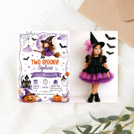 Två spökiga 2-års födelsedag inbjudningar