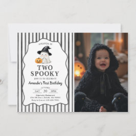 Två spöklika Halloween 2-års födelsedagsfoto-inbju Inbjudningar