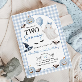 Två spöklika Halloween-andar 2-års födelsedagsinbj Inbjudningar