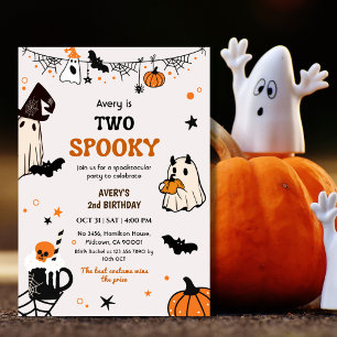 Två spöklika Halloween födelsedags fantasi söta Inbjudningar