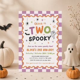 Två spöklika Halloween-spöken 2-års födelsedagsinb Inbjudningar
