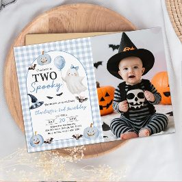 Två spöklika Halloween-spöken 2-års födelsedagsinb Inbjudningar