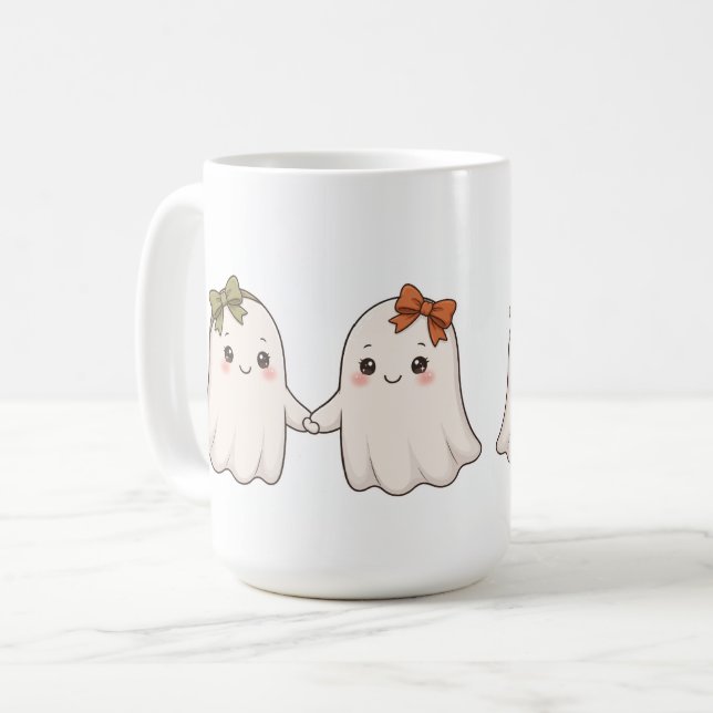 Två spöklika kaffemugg (Framsida vänster)