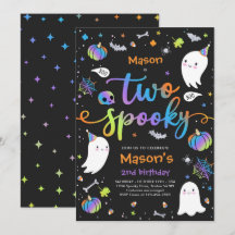 Två Spooky Cute Halloween Ghost 2:a födelsedagen P