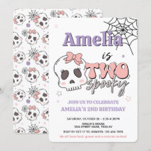 Två Spooky Cute Rosa Halloween-Födelsedagsfest