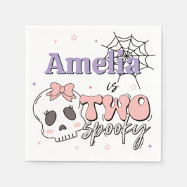 Två Spooky Cute Rosa Halloween-Födelsedagsfest Pappersservett