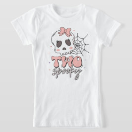 Två Spooky Cute Rosa Halloween Namn Birthday T Shirt