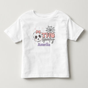 Två Spooky Cute Rosa Halloween Namn Birthday T Shirt