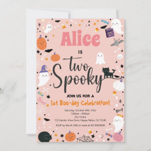 Två Spooky Girl 2:a födelsedagen Halloween fest