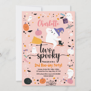 Två Spooky Girl 2:a födelsedagen Halloween fest