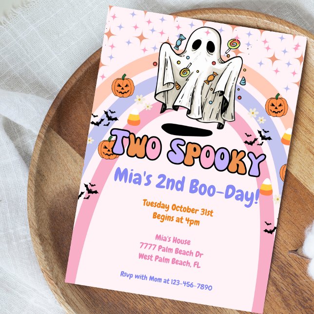Två Spooky Groovy Halloween Birthday Inbjudningar (Skapare uppladdad)