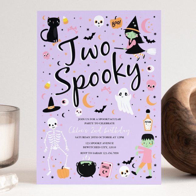 Två Spooky Halloween Födelsedagsfest inbjudan (Skapare uppladdad)