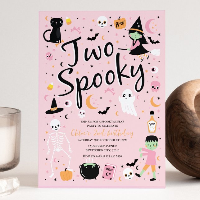 Två Spooky Halloween Födelsedagsfest inbjudan (Skapare uppladdad)
