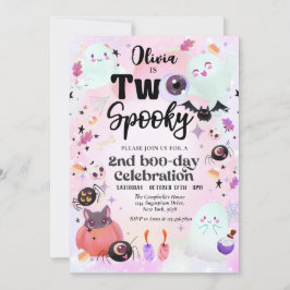 två spooky Rosa Ghost Halloween Inbjudningar