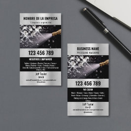 Två språk Tryck Tvättande kraft Tvättande Tak Visitkort