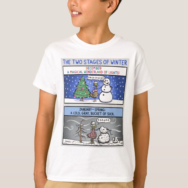 Två steg på vintern t-shirt (Framsida)