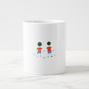 TVÅ STICK FIGURER. JUMBO MUGG