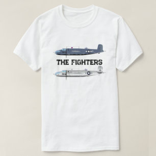 Två stridsflygplan illustration – Militärt flygpla T Shirt