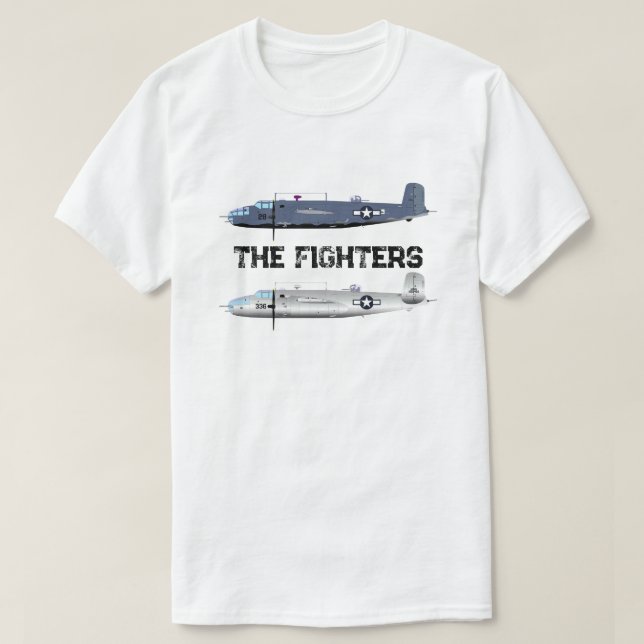 Två stridsflygplan illustration – Militärt flygpla T Shirt (Design framsida)