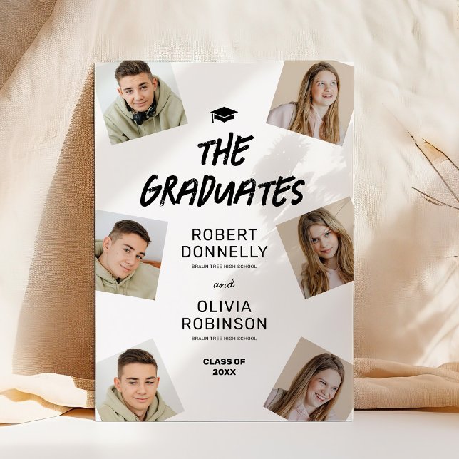 Två studenter foto gemensam examen inbjudningar (Skapare uppladdad)