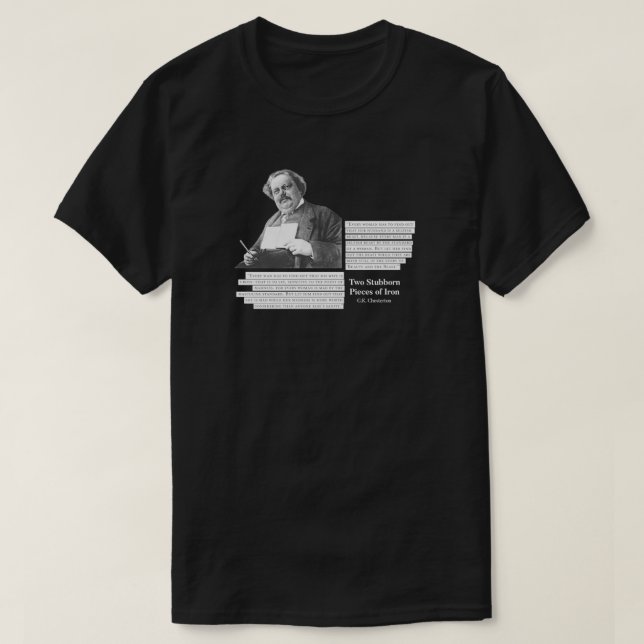Två styvfödda Delar i Järn GK Chesterton T Shirt (Design framsida)