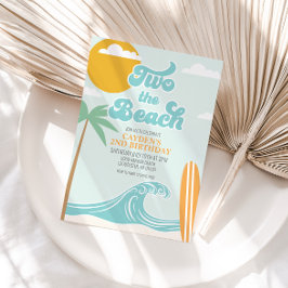 Två Surfa Beach 2:a födelsedagsinbjudan Inbjudningar