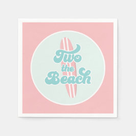 Två Surfan Beach 2:a födelsedag Pappra Tallrikar Pappersservett