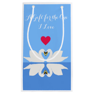 Två Svanar i Classic Heart Pose Valentine