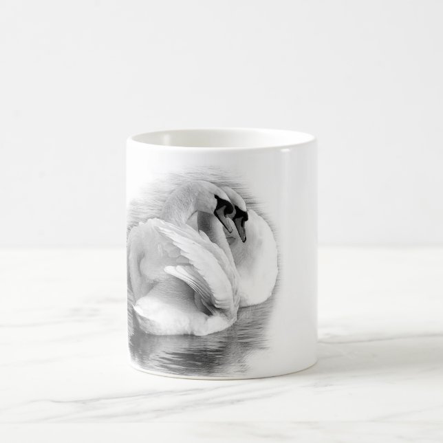 Två svanar kaffemugg (Center)