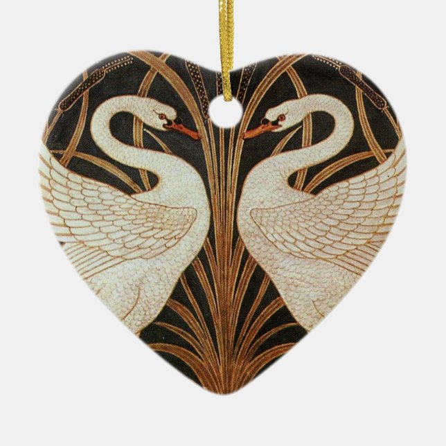 Två svanar vid illustrationen för Walter Julgransprydnad Keramik (Framsidan)