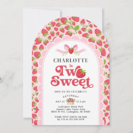 Två svansjordgubbar, andra födelsedagsinbjudan inbjudningar