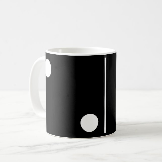 Två svarta Domino Mugg (Framsida vänster)