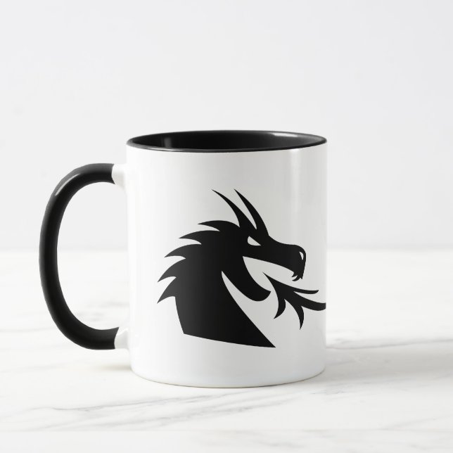 Två svarta drakhuvud varelser kaffemugg (Vänster)