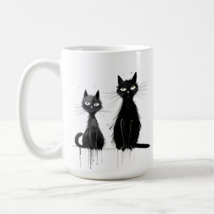 Två Svarta katter Design Mugg